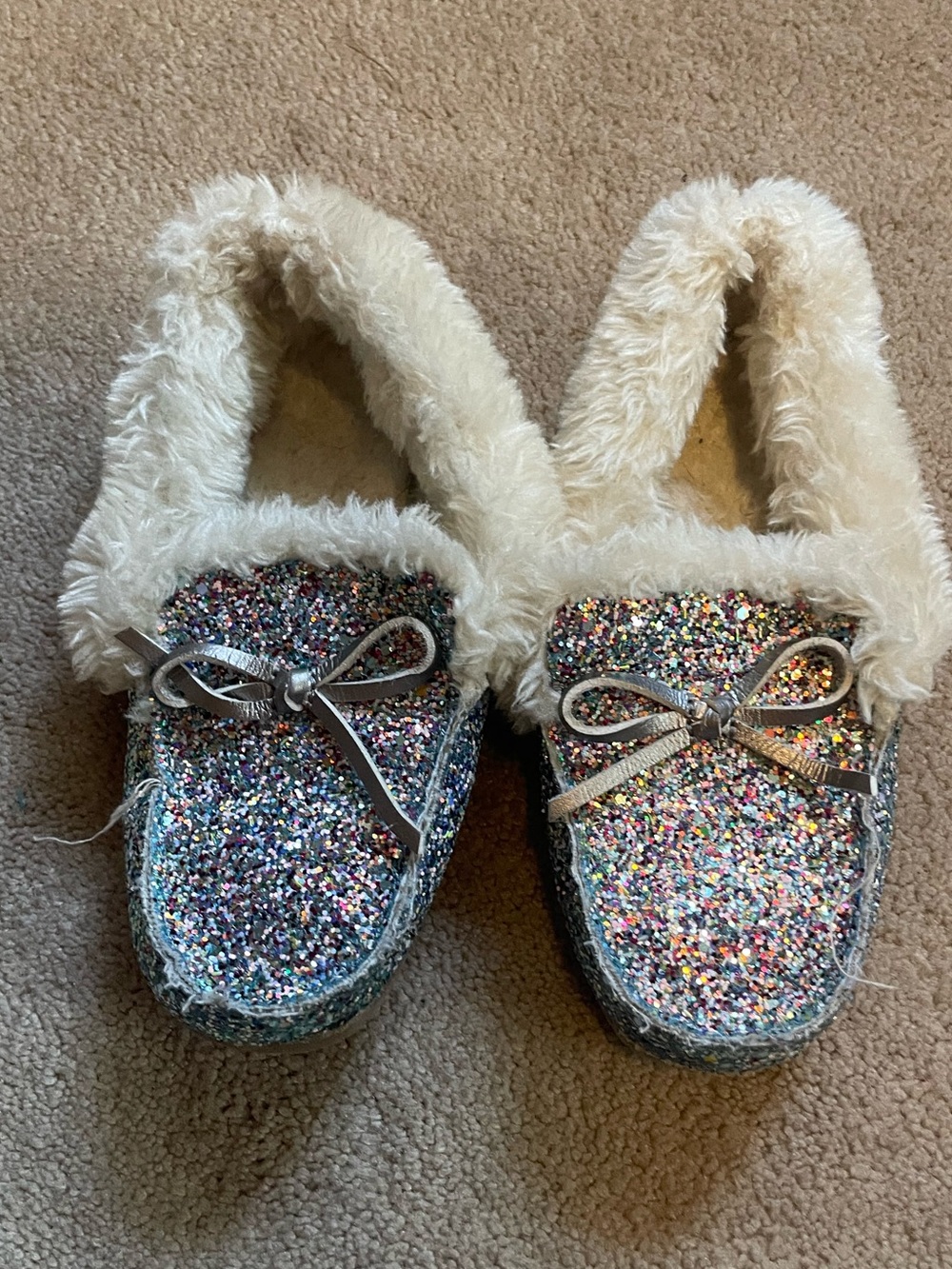 Kids Sparkle Faux-Fur Lined Slippers - Multicolor